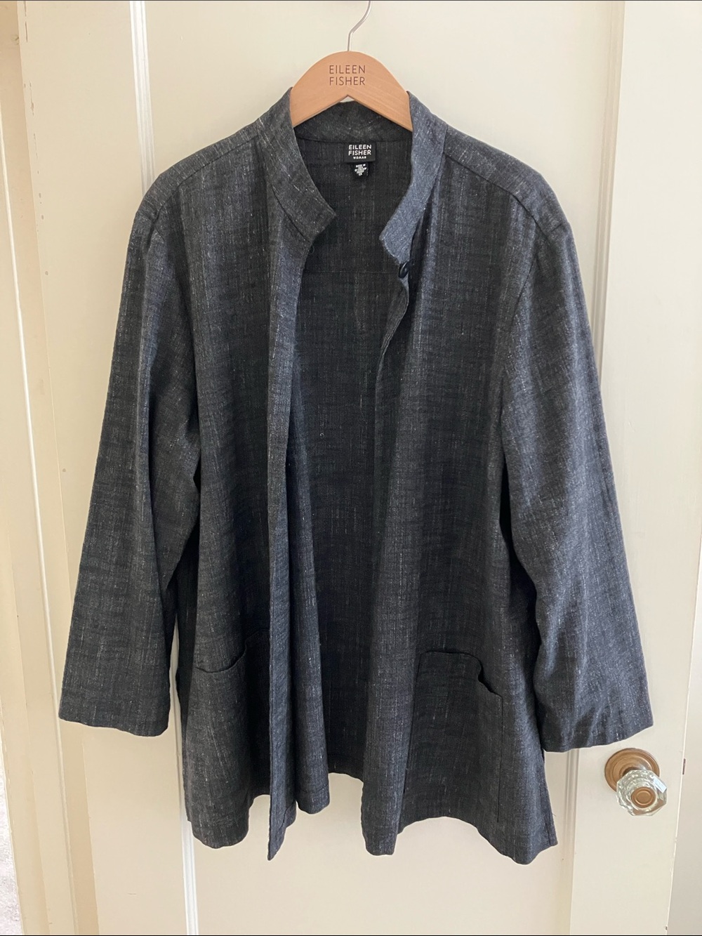 Fabulous Vintage Eileen Fisher Dark Charcoal Linen-Blend Jacket